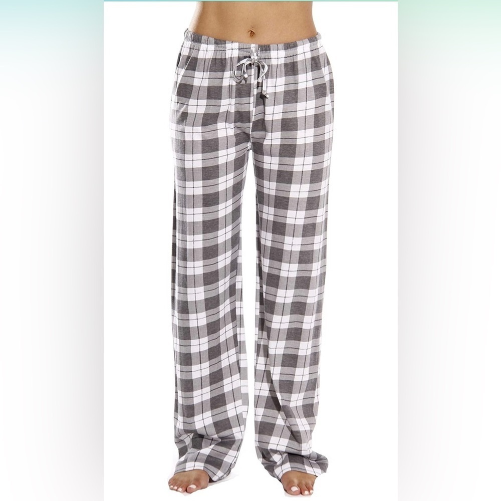 Just love 100% cotton jersey women plaid pajama pants sleepwear